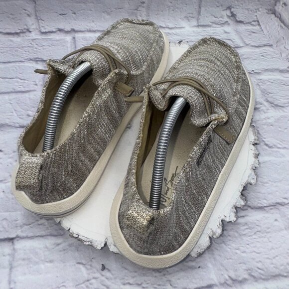 Maui And Sons Shoes Mens 11 Casual Slip On Beach Loafers Flats Brown Knit Fabric - Picture 7 of 9